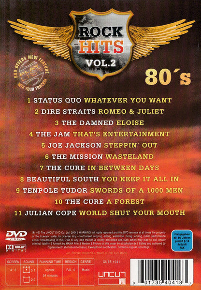 Various : Rock Hits Vol. 2 (DVD-V, Comp, Multichannel, PAL)