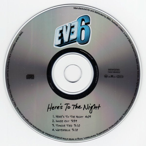 Eve 6 : Here's To The Night (CD, Maxi)