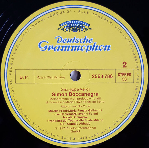 Giuseppe Verdi - Mirella Freni, Piero Cappuccilli, José Carreras, Nicolai Ghiaurov, José van Dam, Giovanni Foiani, Orchestra Del Teatro Alla Scala, Coro Del Teatro Alla Scala, Romano Gandolfi, Claudio Abbado : Simon Boccanegra (3xLP + Box)