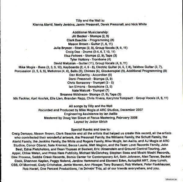 Tilly And The Wall : O (CD, Album, Jew)