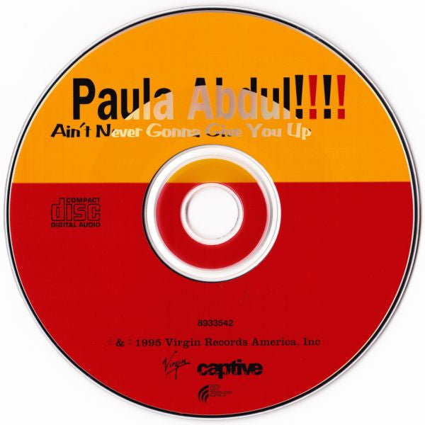 Paula Abdul : Ain't Never Gonna Give You Up (CD, Maxi)