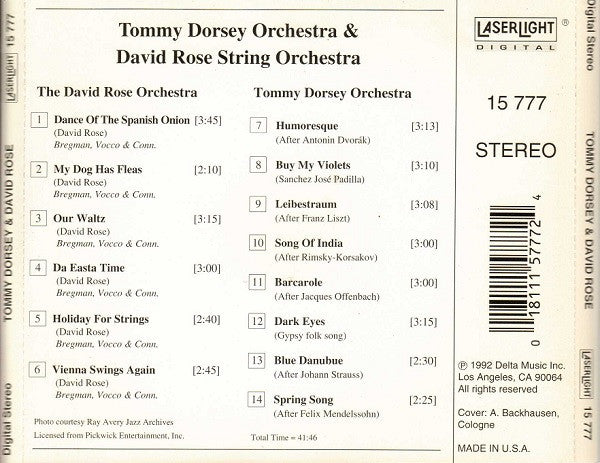 Tommy Dorsey And The David Rose String Orchestra* : Tommy Dorsey & David Rose (CD, Comp)