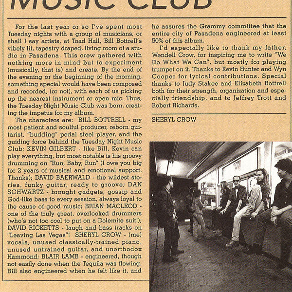 Sheryl Crow : Tuesday Night Music Club (CD, Album)