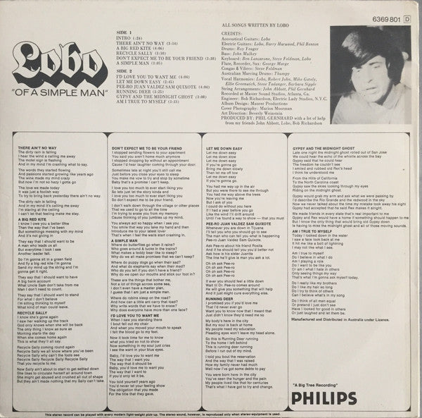 Lobo (3) : Of A Simple Man (LP, Album)