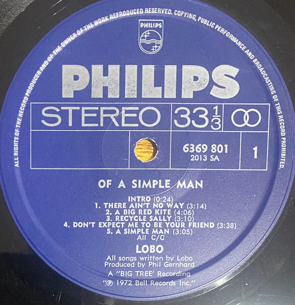 Lobo (3) : Of A Simple Man (LP, Album)
