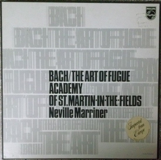 Academy Of St. Martin-in-the-Fields* / Neville Marriner* : Bach / The Art Of Fugue (2xLP, Album + Box)