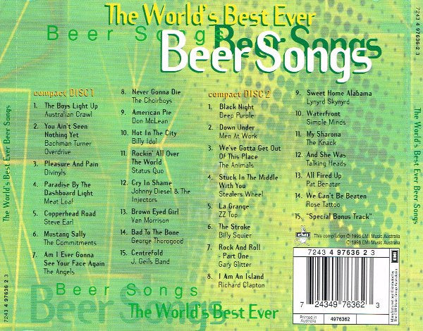 Various : The World's Best Ever Beer Songs (2xCD, Comp)