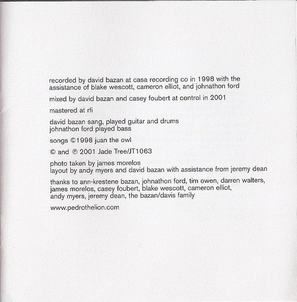 Pedro The Lion : It's Hard To Find A Friend (CD, Album, RE, RM)