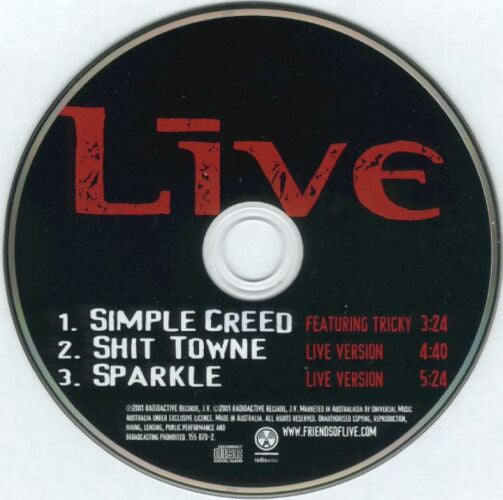 Live Featuring Tricky : Simple Creed (CD, Single)
