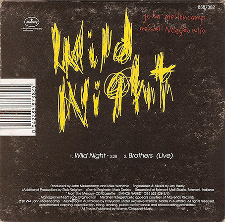 John Cougar Mellencamp / Me'Shell NdegéOcello : Wild Night (CD, Single, Car)