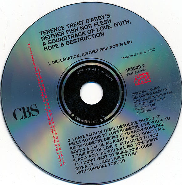 Terence Trent D'Arby : Terence Trent D'Arby's Neither Fish Nor Flesh: A Soundtrack Of Love, Faith, Hope, And Destruction (CD, Album)