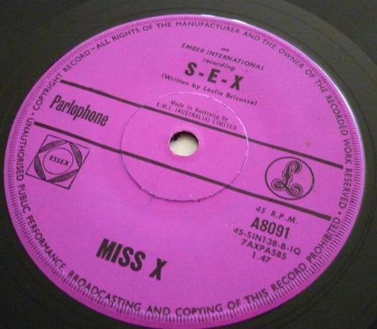 Miss X : Christine (7", Single)