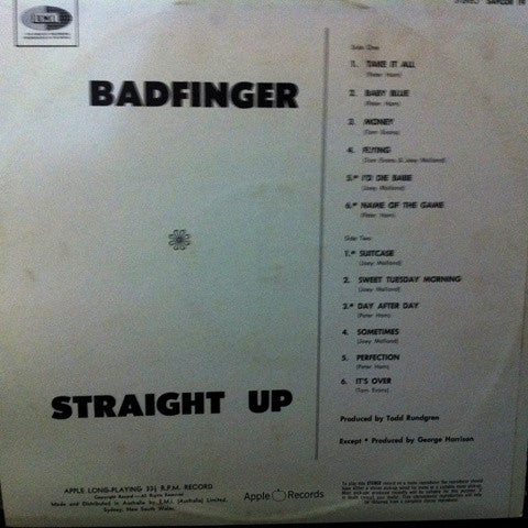 Badfinger : Straight Up (LP, Album)