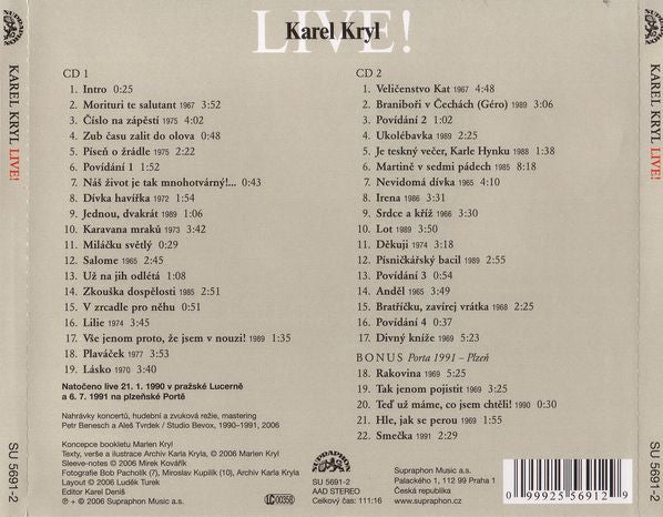 Karel Kryl : Live! (2xCD)