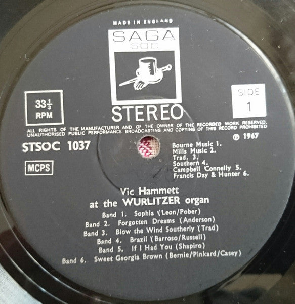 Vic Hammett : At The Wurlitzer Organ (LP)