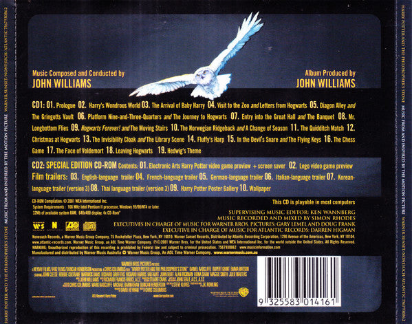 John Williams (4) : Harry Potter And The Philosopher's Stone (Music From And Inspired By The Motion Picture) (CD, Album + CD-ROM)