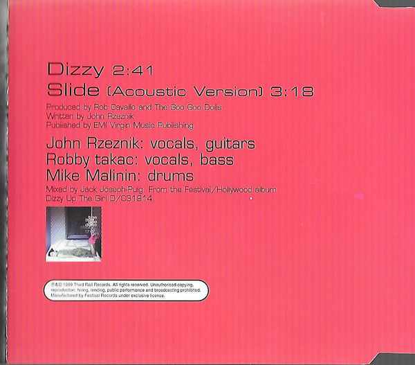 Goo Goo Dolls : Dizzy (CD, Single)