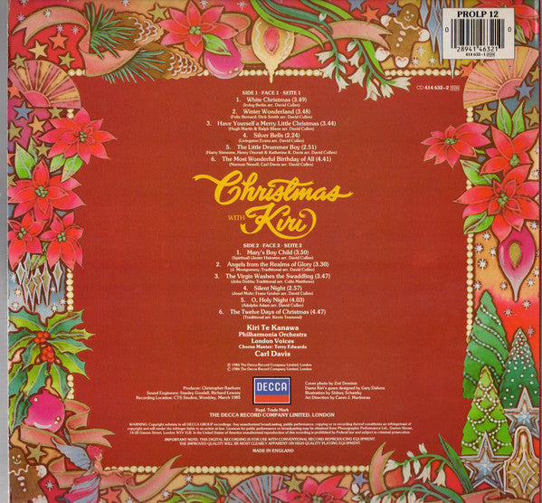 Kiri Te Kanawa, Carl Davis (5) : Christmas With Kiri (LP)