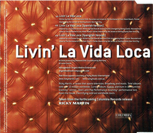 Ricky Martin : Livin' La Vida Loca (CD, Single)