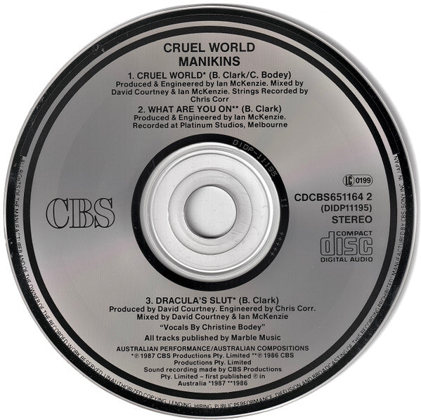 Manikins (2) : Cruel World (CD, Single)