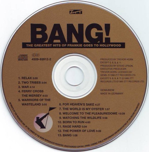 Frankie Goes To Hollywood : Bang!... The Greatest Hits Of Frankie Goes To Hollywood (CD, Comp, RP)
