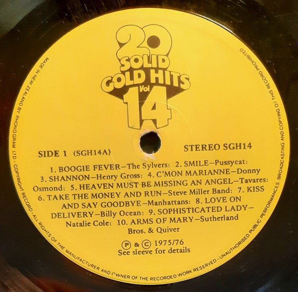 Various : 20 Solid Gold Hits Vol. 14 (LP, Comp)