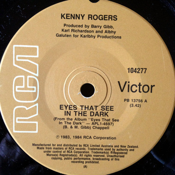 Kenny Rogers : Eyes That See In The Dark (7", Single)