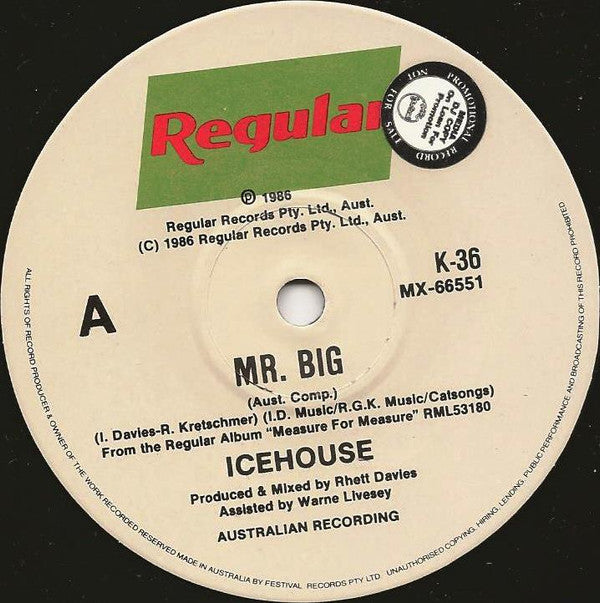 Icehouse : Mr Big (7", Single, Ltd)