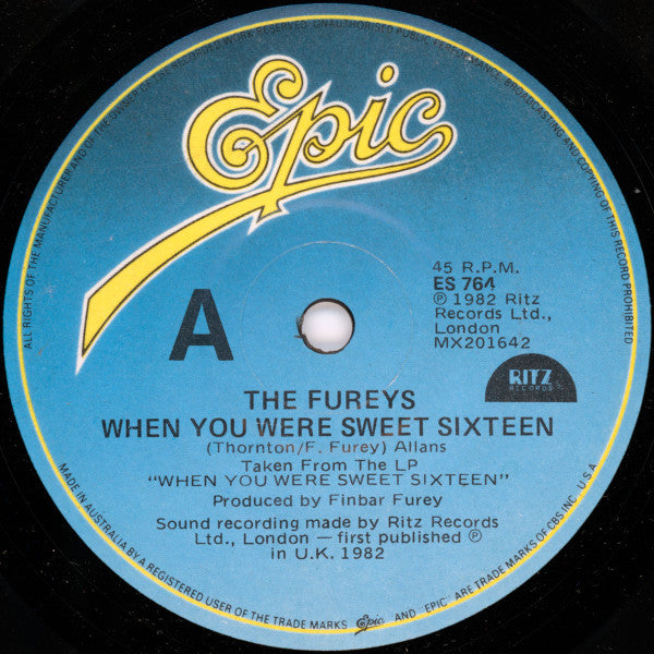 The Fureys : When You Were Sweet Sixteen (7", Single)
