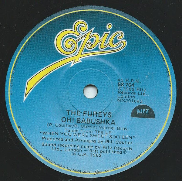 The Fureys : When You Were Sweet Sixteen (7", Single)