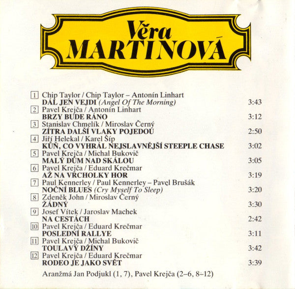Věra Martinová : Dál Jen Vejdi (CD, Album)