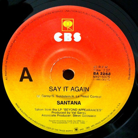 Santana : Say It Again (7", Single)