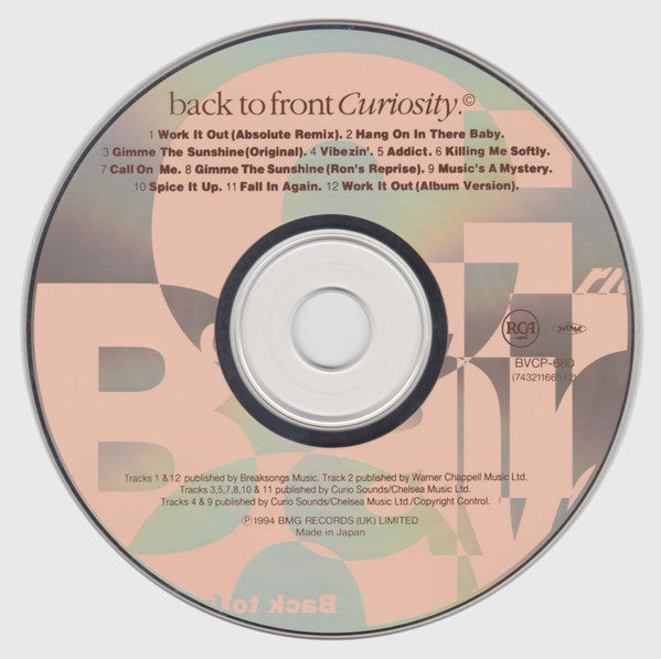 Curiosity : Back To Front (CD, Album)