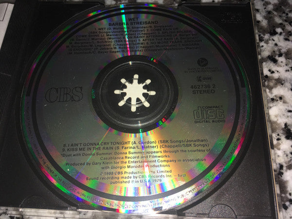 Barbra Streisand : Wet (CD, Album, RE)