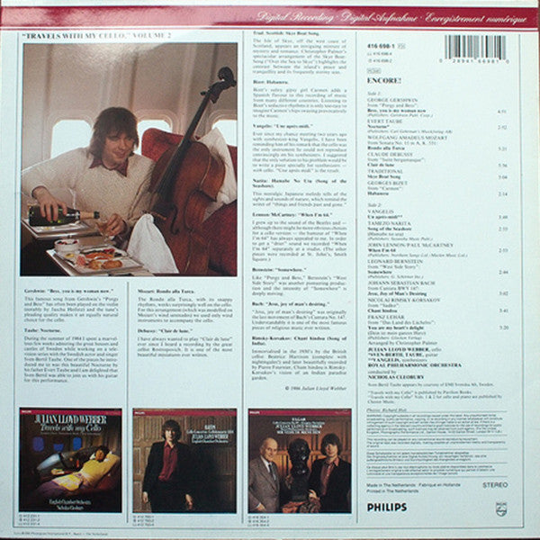Julian Lloyd Webber : Encore! (Travels With My Cello Vol. 2) (LP)