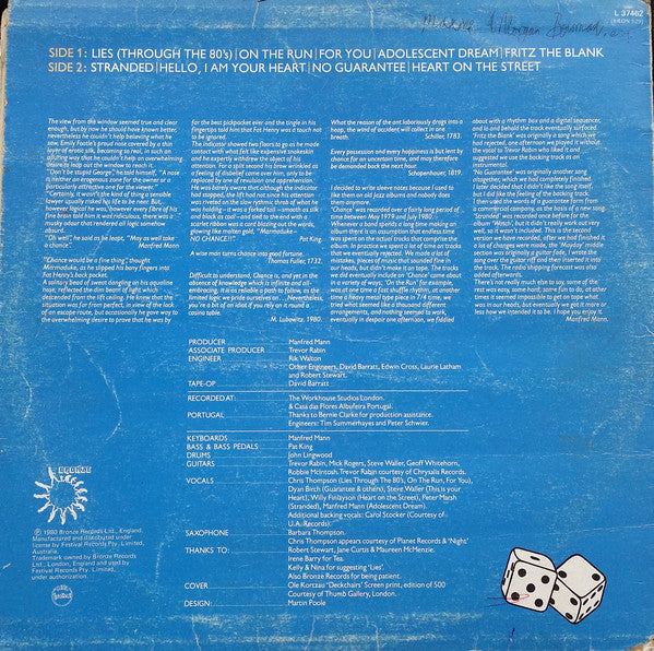 Manfred Mann's Earth Band : Chance (LP, Album)