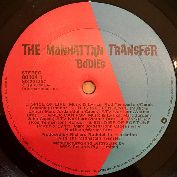The Manhattan Transfer : Bodies And Souls (LP, Album)