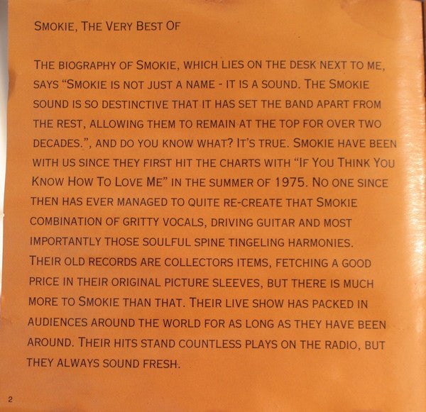 Smokie : The Very Best Of (CD, Comp)