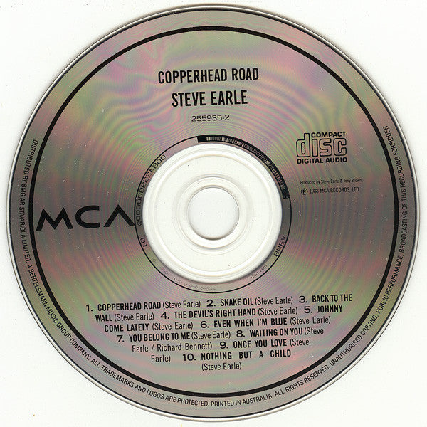 Steve Earle : Copperhead Road (CD, Album, RE)