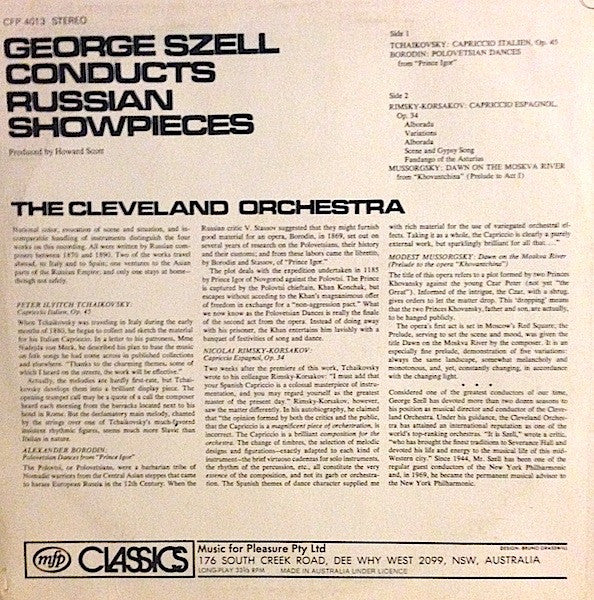 George Szell, The Cleveland Orchestra : George Szell Conducts Russian Showpieces (LP, RE)
