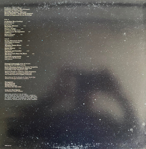 John Denver : Farewell Andromeda (LP, Album, Gat)
