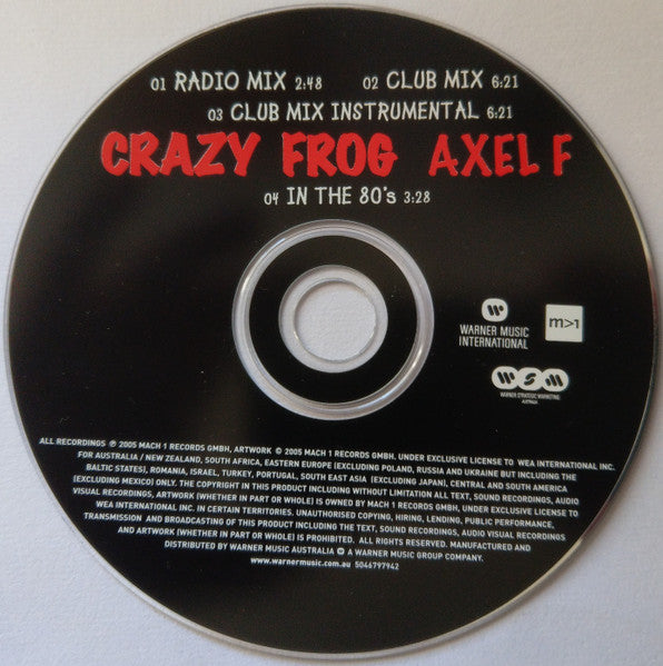 Crazy Frog : Axel F (CD, Single)