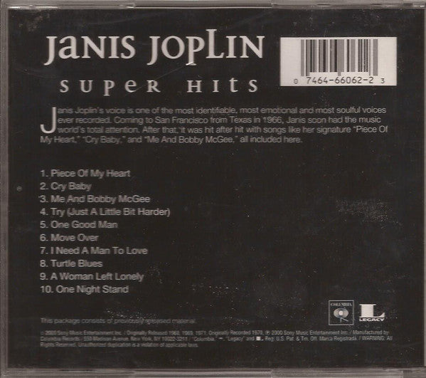 Janis Joplin : Super Hits (CD, Comp)