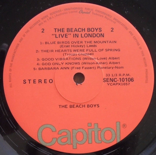 The Beach Boys : The Beach Boys 'Live' In London (LP, Album)