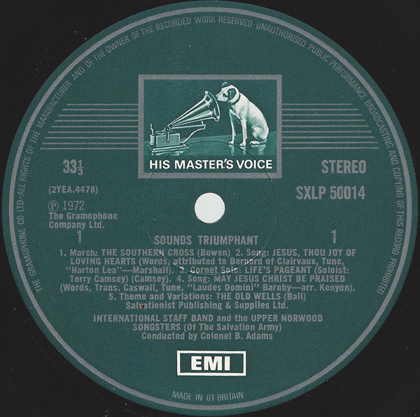 International Staff Band Of The Salvation Army, Upper Norwood Songsters Of The Salvation Army : Sounds Triumphant (LP)