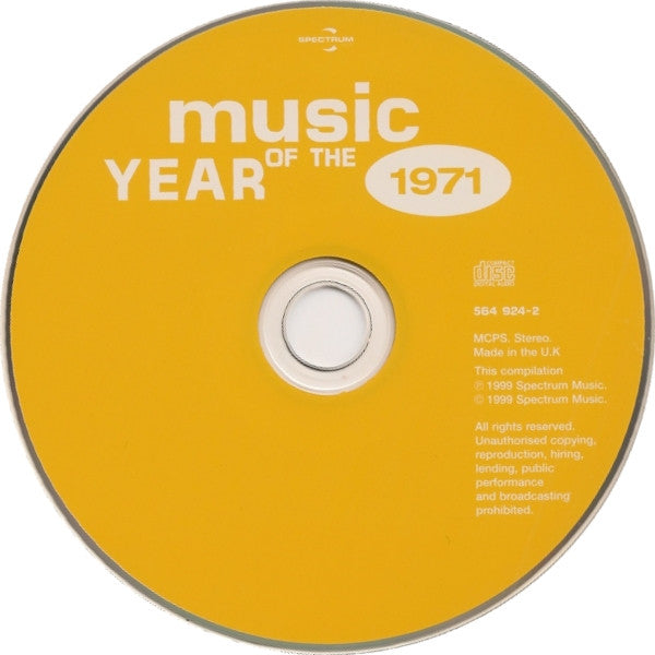 Various : Music Of The Year: 1971 (CD, Comp)