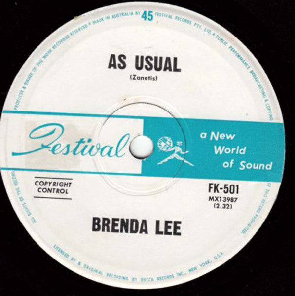 Brenda Lee : As Usual (7", Single)