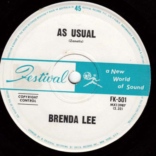 Brenda Lee : As Usual (7", Single)