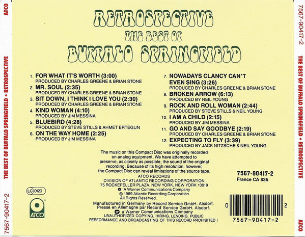 Buffalo Springfield : Retrospective (The Best Of Buffalo Springfield) (CD, Comp, RE)