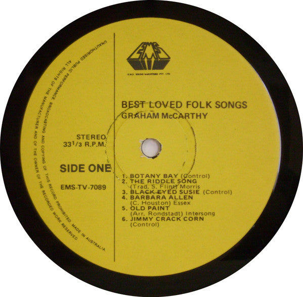 Graham McCarthy : Best Loved Folk Songs (LP, Album)